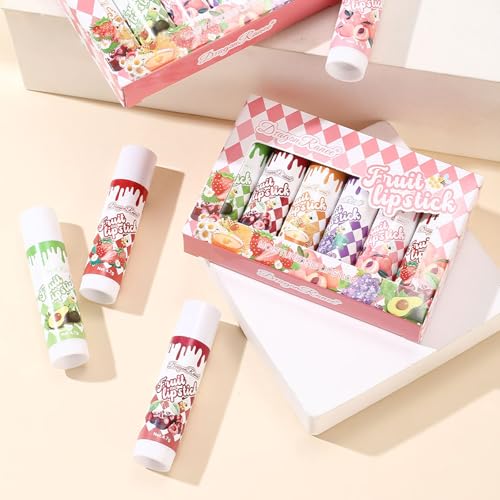 Bekoeen 6-Pack Fruity Hydrating Lip Balm Set for Chapped Lips