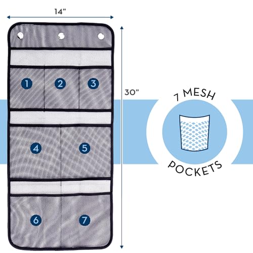 S&T INC. Hanging Shower Caddy Organizer, 2 Pack, 14" x 30", Black