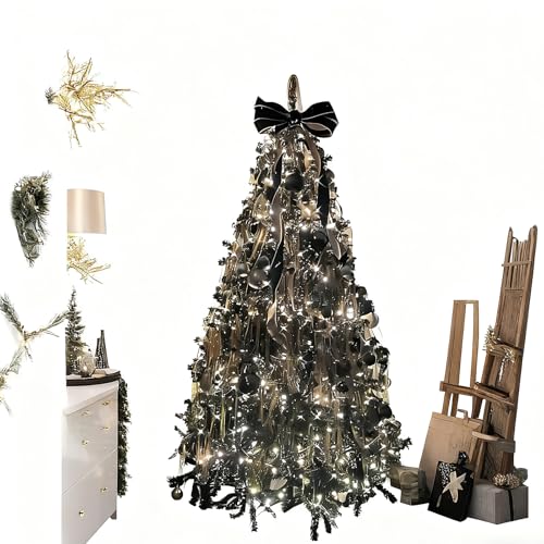 FOONEA 2000 Strands Christmas Tinsel Icicles, 19.8" Gold Mylar Foil