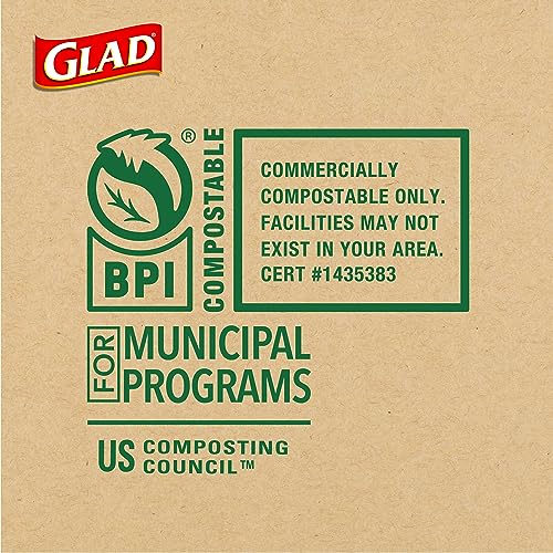 Glad Compostable Kitchen Trash Bags - 2.6 Gallon, 22 Count