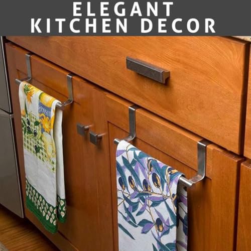 Kakalote 2 Pack Stainless Steel Over Door Towel Racks for Kitchen & Bathroom