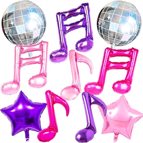Kpop Music Note Balloons - 10 Pack for Birthday Parties