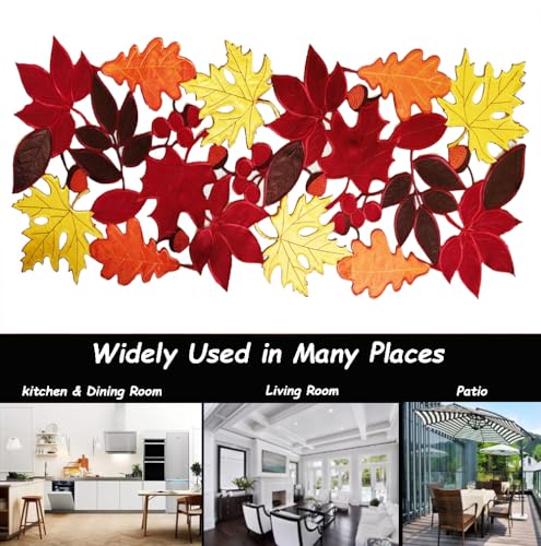 Autumn Maple Leaves Table Runner 14x36 Inches - Fall Harvest Dresser Scarf