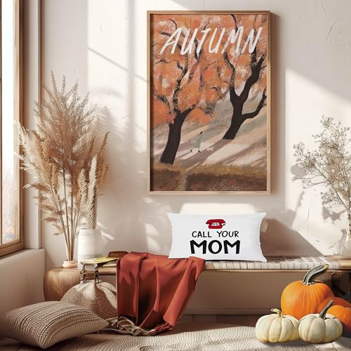 Funny Call Your Mom Pillow Covers 20x12 - Cozy Flannel Dorm Decor