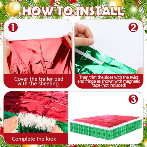 Christmas Parade Float Decorations Set for Trailers - Red & Green Festive Supplies
