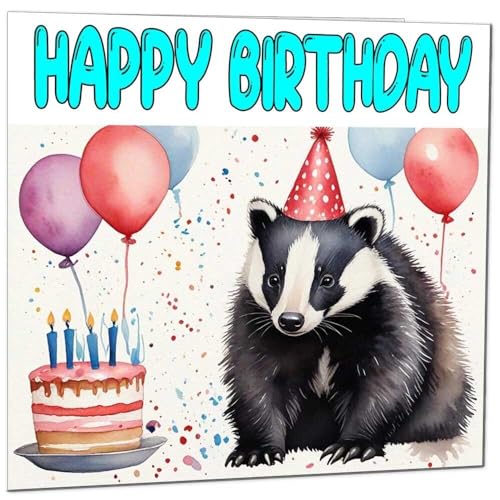Funny Badger Birthday Card | Premium Eco-Friendly Greeting Card 145mm