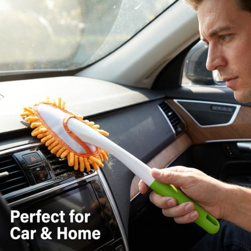 BAIDOON Microfiber Chenille Duster with 4 Washable Replaceable Heads