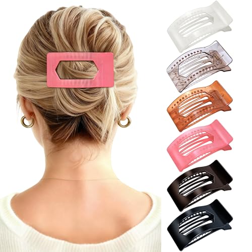 Mesovor 6 Pack Flat Claw Clips for Thick & Thin Hair 3.94 Inch