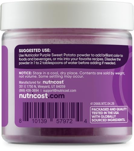 Nutricost Purple Plant-Based Food Coloring, Natural Sweet Potato Powder
