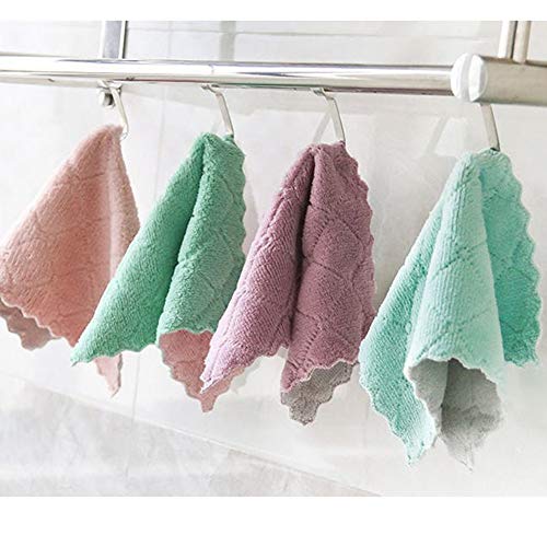 15 Pack Double-Sided Microfiber Cleaning Cloths - Lint Free Kitchen Towels