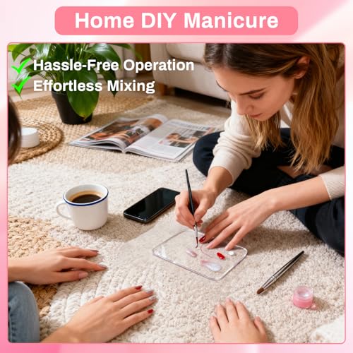 RAQEHO Transparent Acrylic Nail Art Palette & Gel Polish Mixing Tray