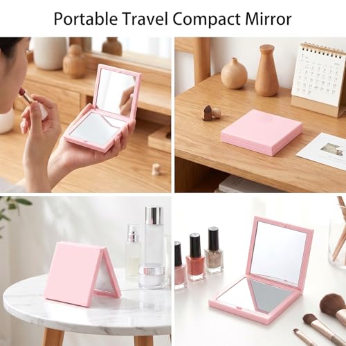 Xthrotsenk 2PCS Portable Pocket Mirror, Dual-Sided Small Travel Makeup Mirror
