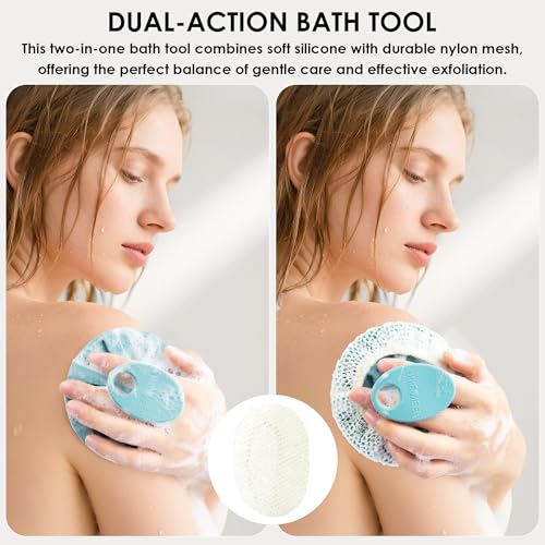INNERNEED Exfoliating Bath Loofah Sponge & Silicone Body Scrubber