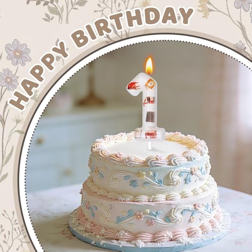 Candoll Number 1 Book Birthday Candle - Brown Cake Topper