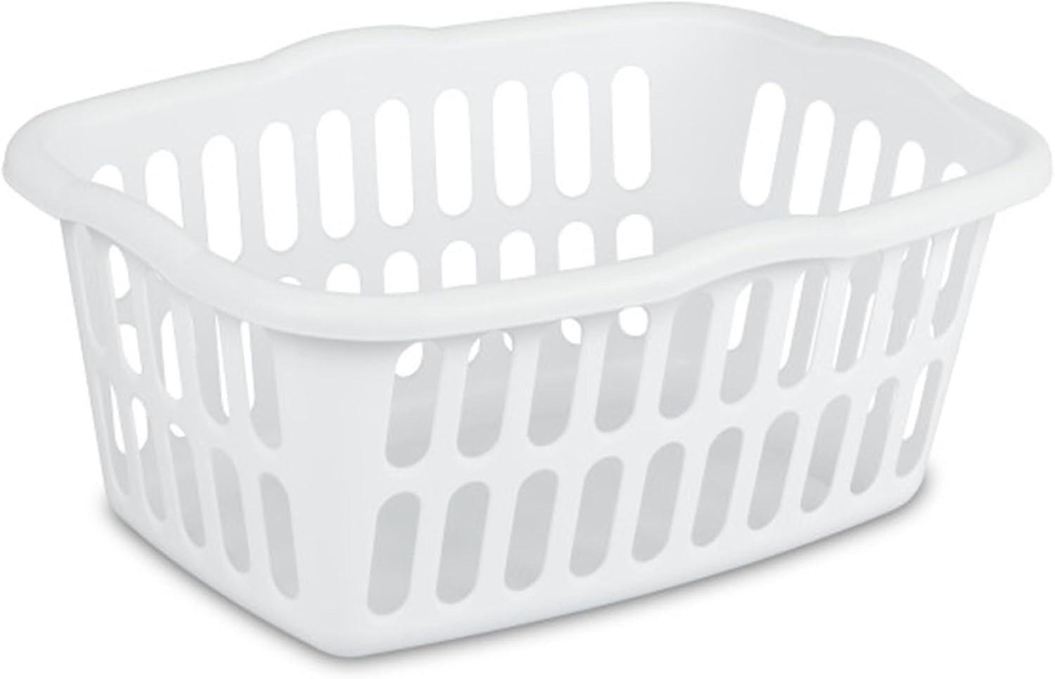 Sterilite Rectangular Laundry Basket - 12-Pack Plastic Clothes Hamper, 1.5 Bushel, White | Ideal for Bedroom & Bathroom Storage