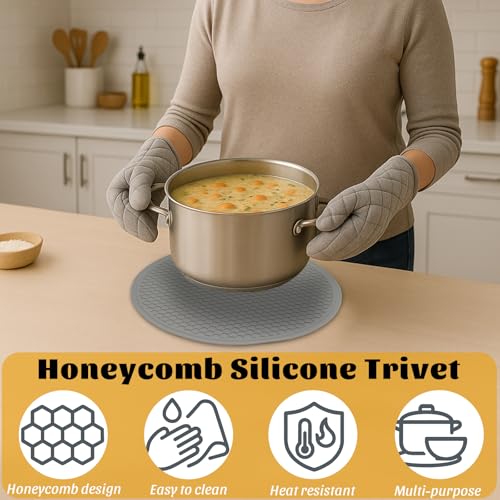 11.7" Silicone Microwave Mat – Heat-Resistant Trivet & Pot Holder