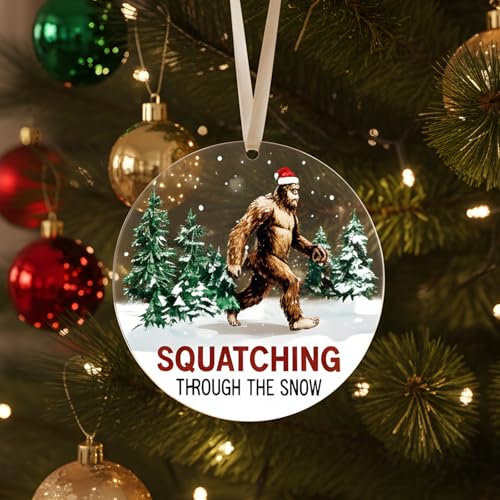 Funny Bigfoot Christmas Tree Ornament - Acrylic Holiday Decor