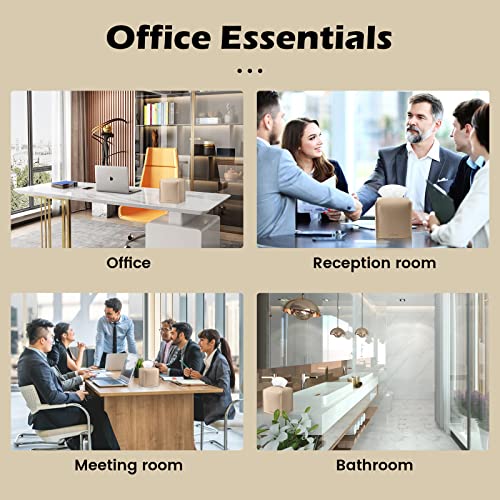 Beige PU Leather Tissue Box Cover Holder for Home & Office