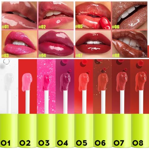 Zifeifeigs Hydrating Lip Oil Set - Big Brush Head Moisturizing Gloss #01