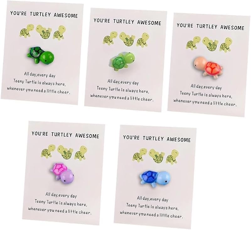 Mini Sea Turtle Figurines with Greeting Cards - You're Turtley Awesome