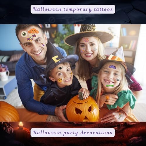 Halloween Temporary Tattoos 120+ Spooky Party Favors & Trick-or-Treat Bag Stuffers