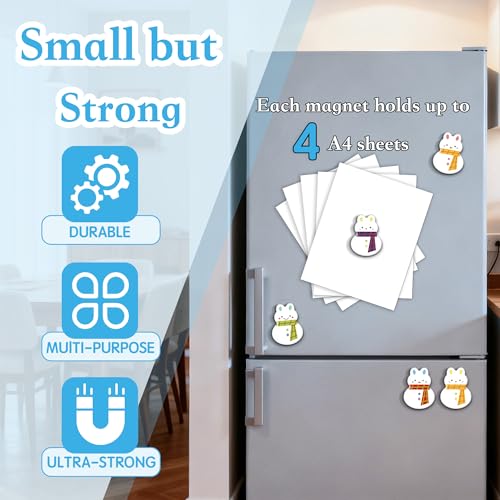 Tynogard 16 Pcs Cute Snowman Bunny Fridge Magnets Set