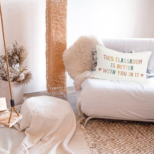 Positive Affirmations Throw Pillow Cover - 12x20 Inch Flannel for Nursery & Classroom