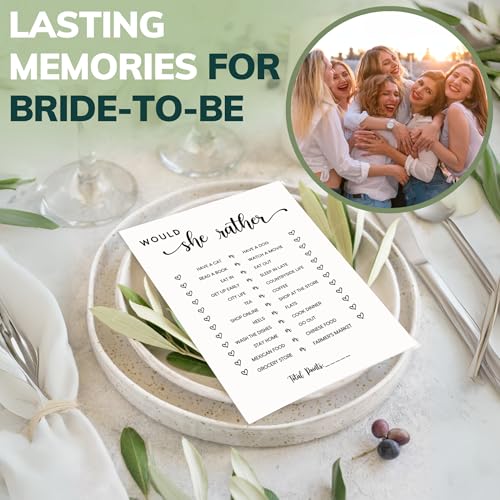 Would She Rather Bridal Shower Game - 50 Cards, Ready to Play