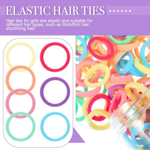 obeoby 150 Pack Soft Seamless Hair Bands and Ponytail Holders 0.8 in