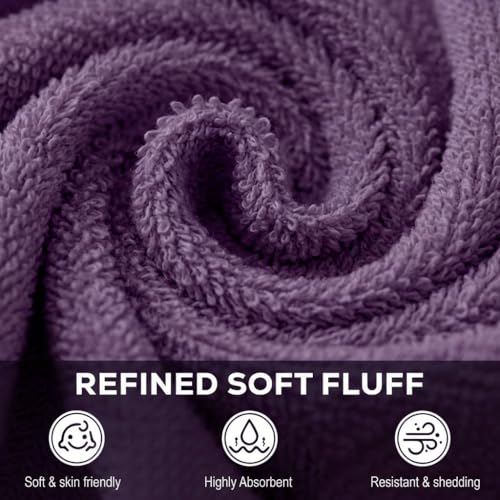 Utopia Towels 24-Pack 100% Cotton Washcloths - 12x12 Inch, Plum