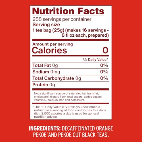 Luzianne Unsweetened Decaffeinated Iced Tea Bags, Gallon Size, 18 Count