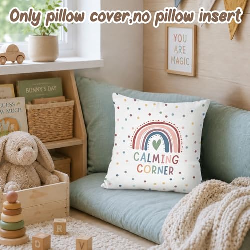 Calm Down Corner Pillow Cover 18x18 - Counseling Office Decor for Students