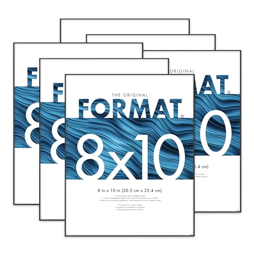 MCS Format 8x10 Picture Frame Black, Vertical & Horizontal Wall Hanging Picture Frame for Photos & Art Prints (6-Pack)