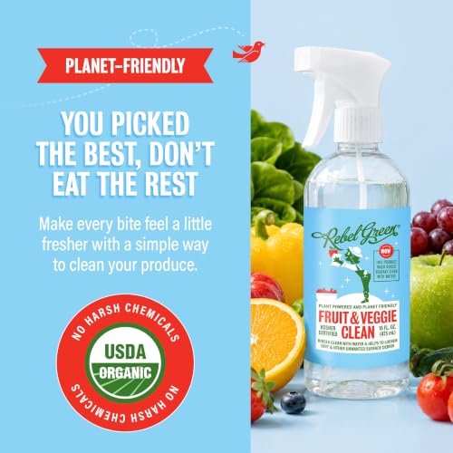 128 Fl Oz Rebel Green Fruit & Veggie Clean - Natural Produce Wash Refill