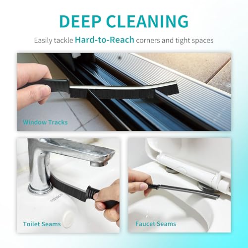 Hard Bristle Crevice Cleaning Brush Set - 3 Piece Detail Scrubbing Tool