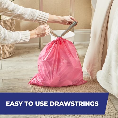 Hefty 4 Gallon Small Trash Bags, Fabuloso Watermelon Scent, Pink, 60 Count
