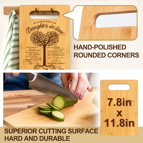 Personalized Thank You Gift Cutting Board for Daughter-in-Law - Heart Tree Bamboo Decor