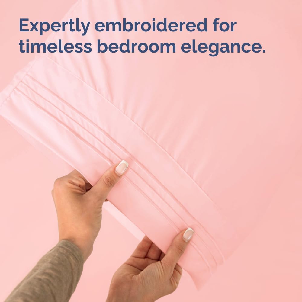 Skiennix Body Pillowcases Set of 4 | Soft & Breathable 20x54 Long Pillow Covers - Comfy Baby Pink
