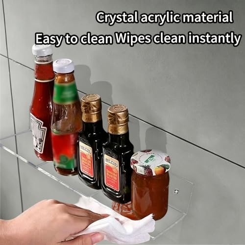 Acrylic Wall Shelves - 4 Pack Clear Display Ledges for Collectibles & Decor
