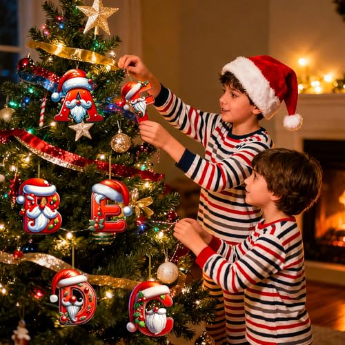 Personalized Christmas Letter Ornaments - 26 Count Acrylic Decor