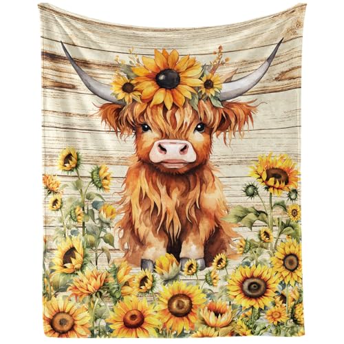 Highland Cow Throw Blanket for Kids Teens Adults - 60x80 Inches, Twin Variation 2