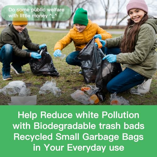 Inwaysin 4 Gallon Biodegradable Trash Bags - 100 Count Unscented Mini Garbage Bags for Kitchen, Bathroom, Office