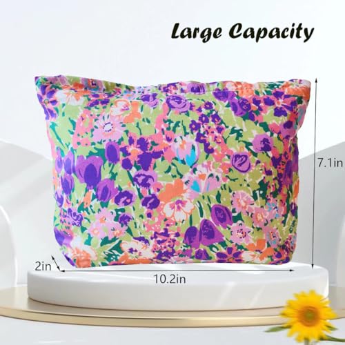 Floral Canvas Makeup Bag & Toiletry Organizer for Women