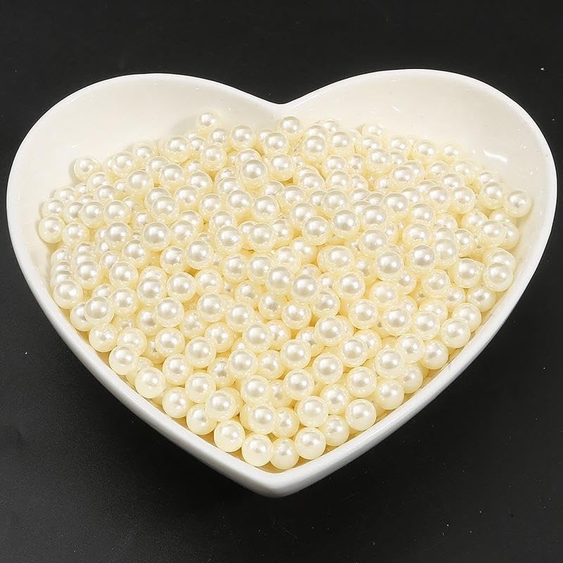 Beige Acrylic Imitation Pearl Beads - 500pcs DIY Jewelry Spacers