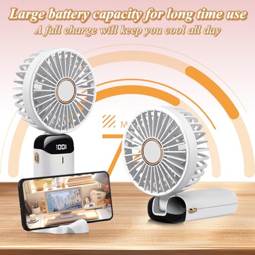 JEDLEM Portable Mini Handheld Fan - USB Rechargeable, 3 Speed, Ultra-Quiet