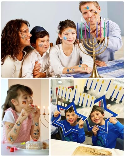 Merry Chrismukkah Temporary Tattoos - 188 Pcs Hanukkah & Christmas Party Favors