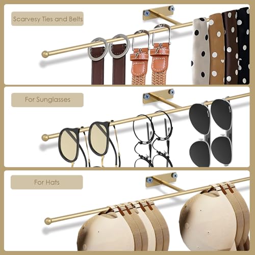 DTMNEP Gold Wall Hanging Jewelry Organizer for Necklaces & Accessories - 14.5"
