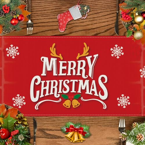 Christmas Table Runner Red 13x72 Inches Holiday Table Decor