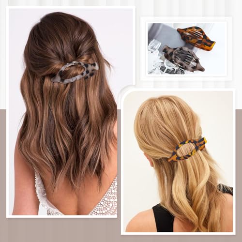 Dizila 8-Piece Neutral Leaf Flat Hair Claw Clips with Strong Hold