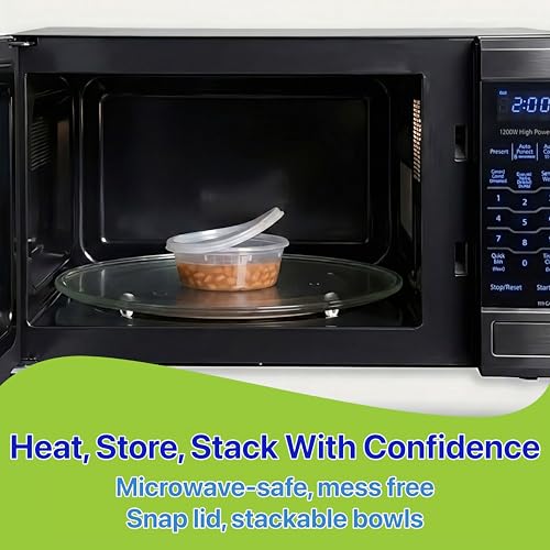 8 oz BPA-Free Plastic Food Storage Containers - 10 Set, Leakproof & Stackable